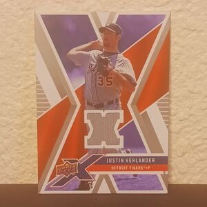 2008 UPPER DECK X JUSTIN VERLANDER GAME USED JERSEY PATCH CARD #UDXM-VE